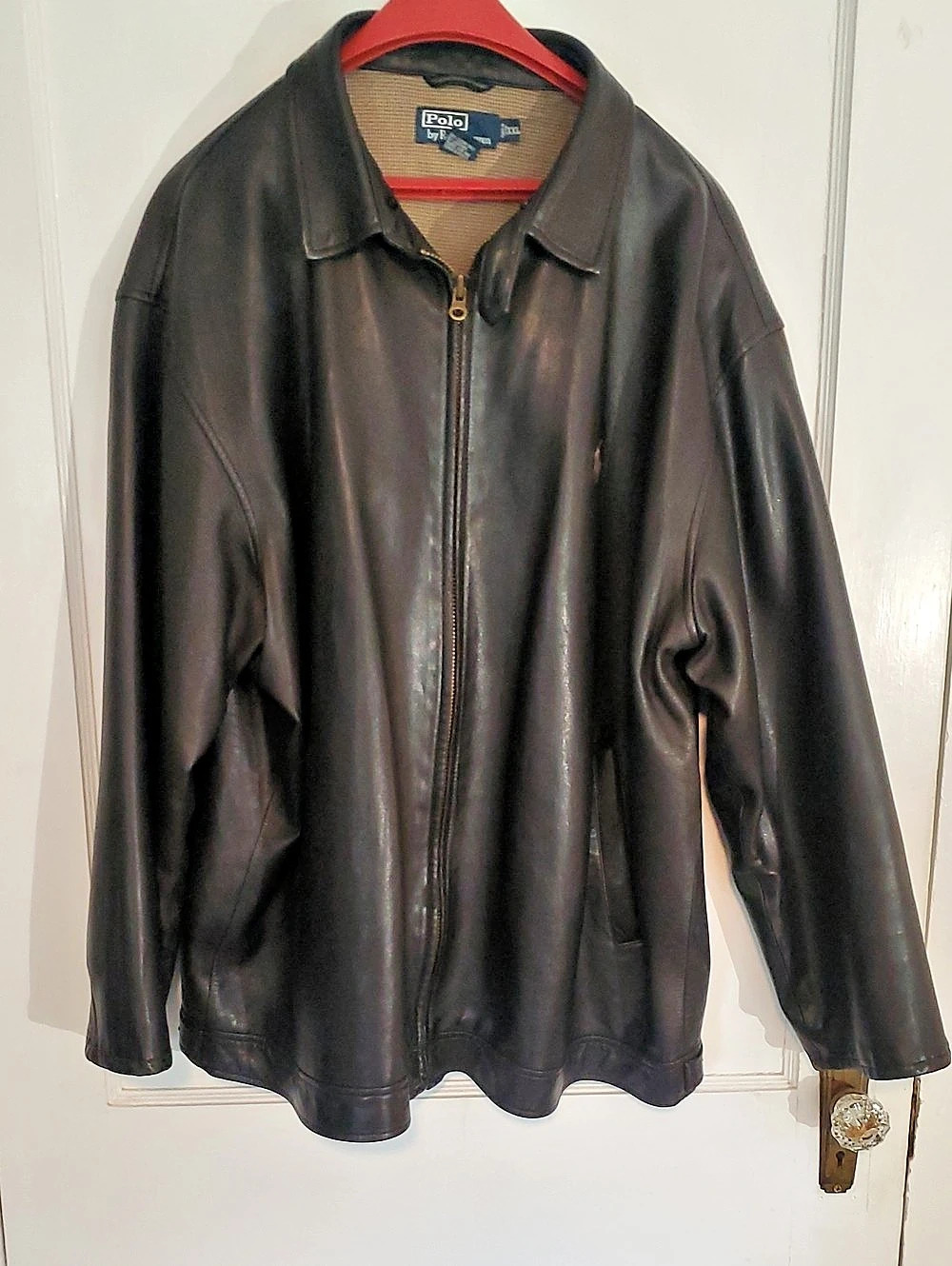 Ralph Lauren Real Leather Zip Jacket Black XXL